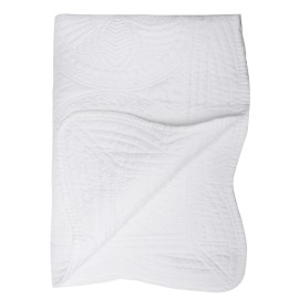 YIQIGO Toddlers and Baby Quilt Lightweight Blanket Embossed Quilt 4 Seasons Scalloped Newborn Baby Boy/Girl (White)