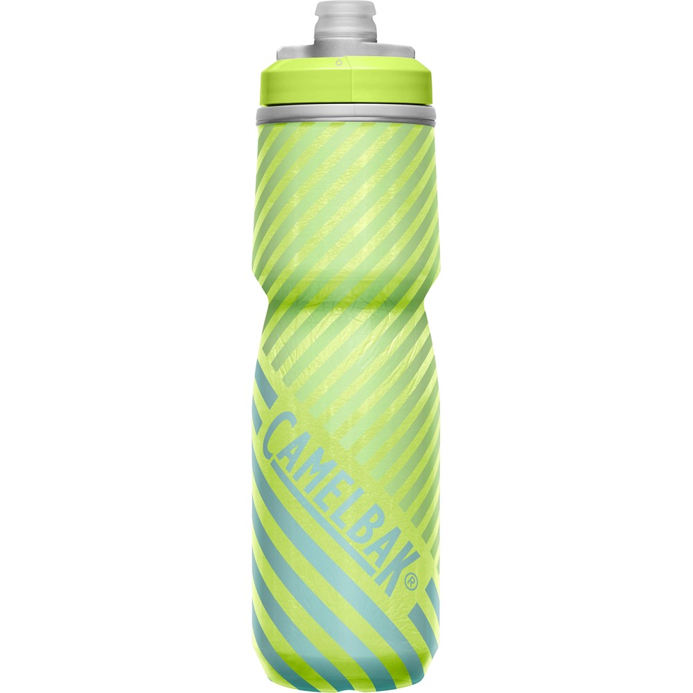 CamelBak Podium Chill Bike Insulated Squeeze Water Bottle Lime/Blue Stripe, 24oz