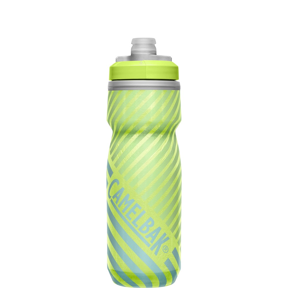 CamelBak Podium Chill Bike Insulated Squeeze Water Bottle Lime/Blue Stripe, 21oz