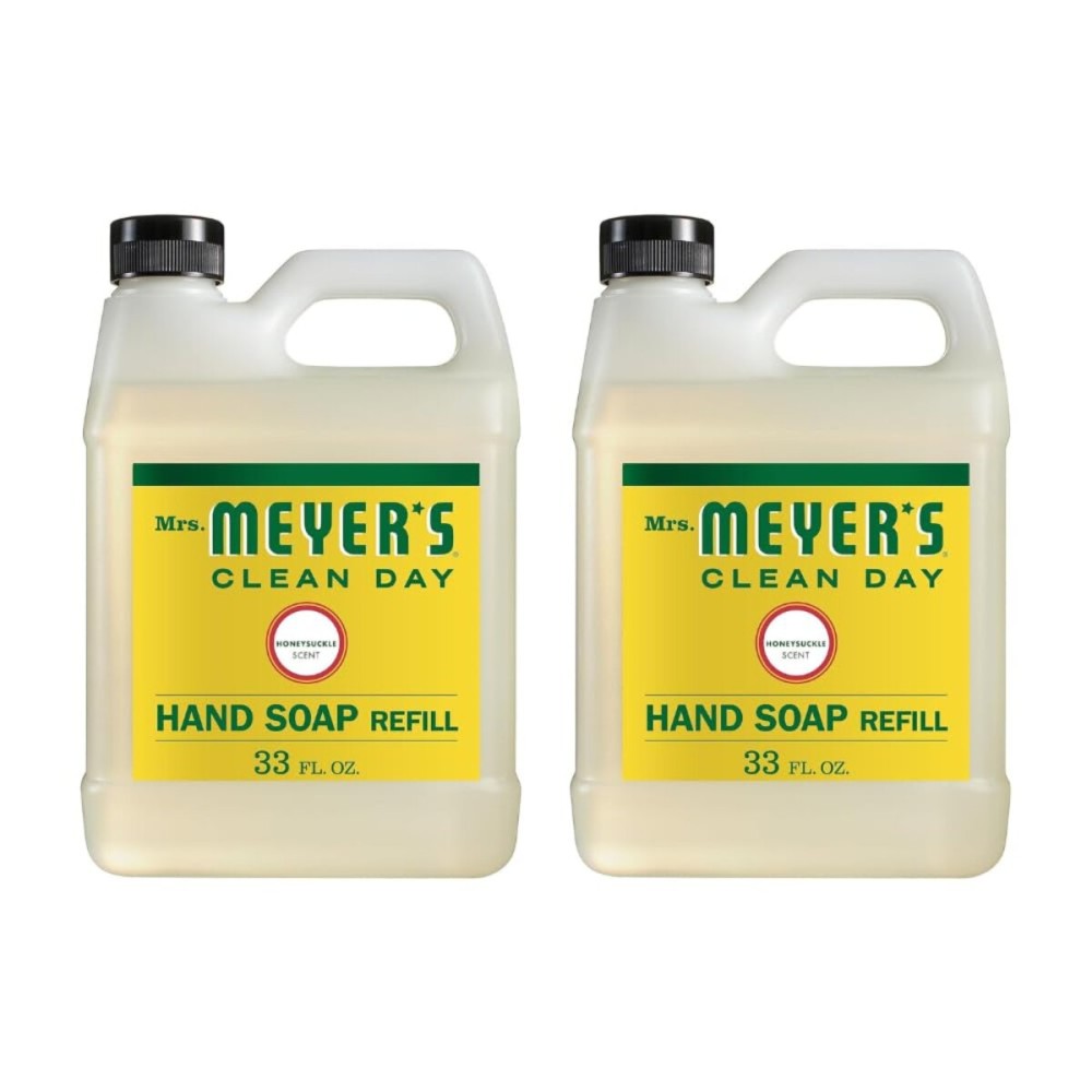 MRS. MEYER\'S CLEAN DAY Hand Soap Refill, Made With Essential Oils, Biodegradable Formula, Honeysuckle, 33 Fl. Oz - Pack Of 2