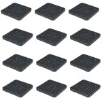 Protect Your Floors with High-Density Rubber Treadmill Mat Pads - Set of 12, 3.94 x 3.94 x 0.5 Exercise Equipment Mats Black