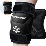 KingPavonini XXL Knee Ice Pack Wrap Around Entire Knee After Surgery, Large Reusable Gel Ice Pack for Injuries, Pain Relief, Swelling, Sports Injuries, 2 Pack (Black)