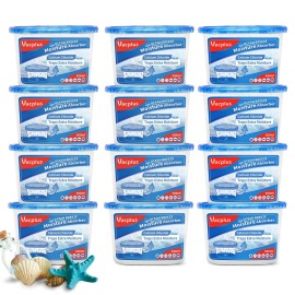 Vacplus Moisture Absorbers, 10.5 Oz Humidity Absorber Boxes Attracts Extra Moisture from Your Bathroom, Closet, Kitchen & Study, Dehumidifier, Odor Eliminator for Closet (Ocean Scent), 12 Packs