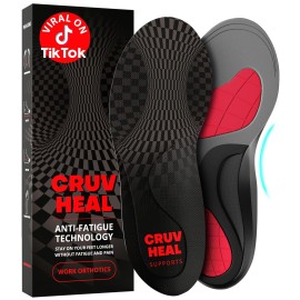 (New) Work Orthotic Insoles - Anti Fatigue Medium Arch Support Shoe Insert Men Women - Plantar Fasciitis Flat Feet - Relieve Foot Pain - Work Boot Insoles Standing All Day (XL, Gray)