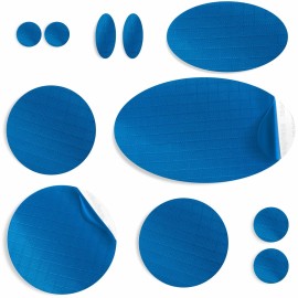 aZengear Repair Patches for Jackets, Tent, Shoe Toe, Air Mattress, Inflatables, PVC Gear - Waterproof, Self-Adhesive, Tear-Cold-Heat-Resistant, Down Puffer Coat (11 Pieces, Blue)