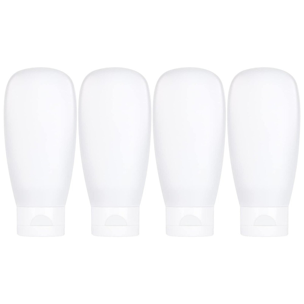 TSA Approved Travel Bottles Set for Toiletries Travel Size Containers Kit 4 Pack Portable Leak Proof Refillable Squeeze Cosmetic Airplane Essential Shampoo Hair Conditioner Body Lotion Bath Shower Gel