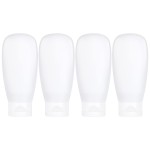 TSA Approved Travel Bottles Set for Toiletries Travel Size Containers Kit 4 Pack Portable Leak Proof Refillable Squeeze Cosmetic Airplane Essential Shampoo Hair Conditioner Body Lotion Bath Shower Gel