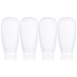 TSA Approved Travel Bottles Set for Toiletries Travel Size Containers Kit 4 Pack Portable Leak Proof Refillable Squeeze Cosmetic Airplane Essential Shampoo Hair Conditioner Body Lotion Bath Shower Gel