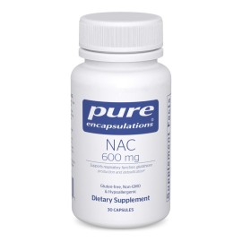 Pure Encapsulations NAC 600 mg - N-Acetyl Cysteine NAC Supplement for Lung Health & Immune Support, Liver Support & Antioxidants* - with Freeform N-Acetyl-L-Cysteine - 30 Capsules