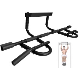 Yes4All Door Pull Up Bar, Heavy Duty Hanging Bar, Pull Up Bar for Doorway, Supports up to 300 lb, Multi-Grip Foam Handles, Fits 30 to 38 Door Frames, Easy Installation for Home Gym Use, Black