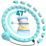 JKSHMYT Weighted Hula Circle Hoops for Adults Weight Loss, Infinity Fitness Hoop Plus Size 47 Inch, 24 Detachable Links, Exercise Hoop Suitable for Women and Beginners