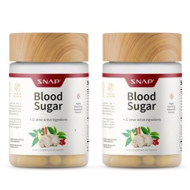 Snap Supplements Blood Sugar Blend, CoQ10, Cinnamon, Alpha Lipoic Acid and Gymnema, Sugar Free, 60 Capsules, 2 Pack