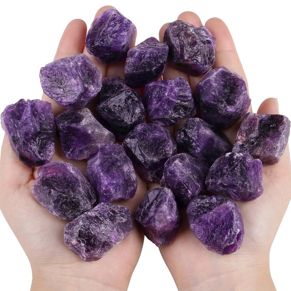 0.9 lbs Amethyst Crystals Raw Healing Crystal Large 1 Stones Bulk Gemstones Rocks for Tumbling Cabbing Fountain Decoration Polishing Wicca Reiki 400G Rough Quartz
