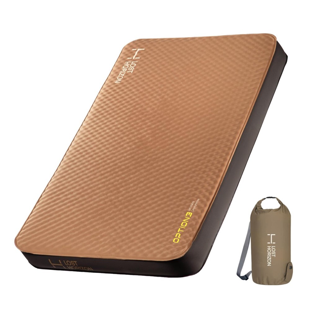 LOSTHORIZON Air & Foam Camping Mattress, Self-Inflating Sleeping Pad, 4.5 Thick, with Pump Sack, Twin