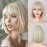 WERD Short Bob Blonde Wig with Bangs Short Platinum Wigs for Women mixed Brown Platinum Highlights Wigs for Cosplay Party Daily Halloween