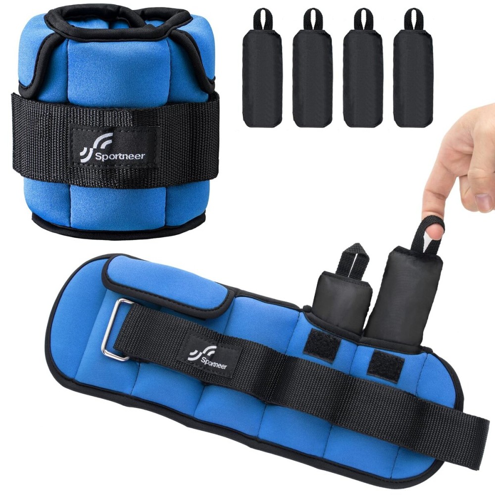 Sportneer Adjustable Ankle Weights for Women and Men1 Pair 1 2 3 4 6 7lbs Upgraded Easily Adjustable Leg Weight, Weighted Wrist Weight Strap for Gym, Fitness, Workout, Walking, Dancing