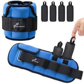Sportneer Adjustable Ankle Weights for Women and Men1 Pair 1 2 3 4 6 7lbs Upgraded Easily Adjustable Leg Weight, Weighted Wrist Weight Strap for Gym, Fitness, Workout, Walking, Dancing