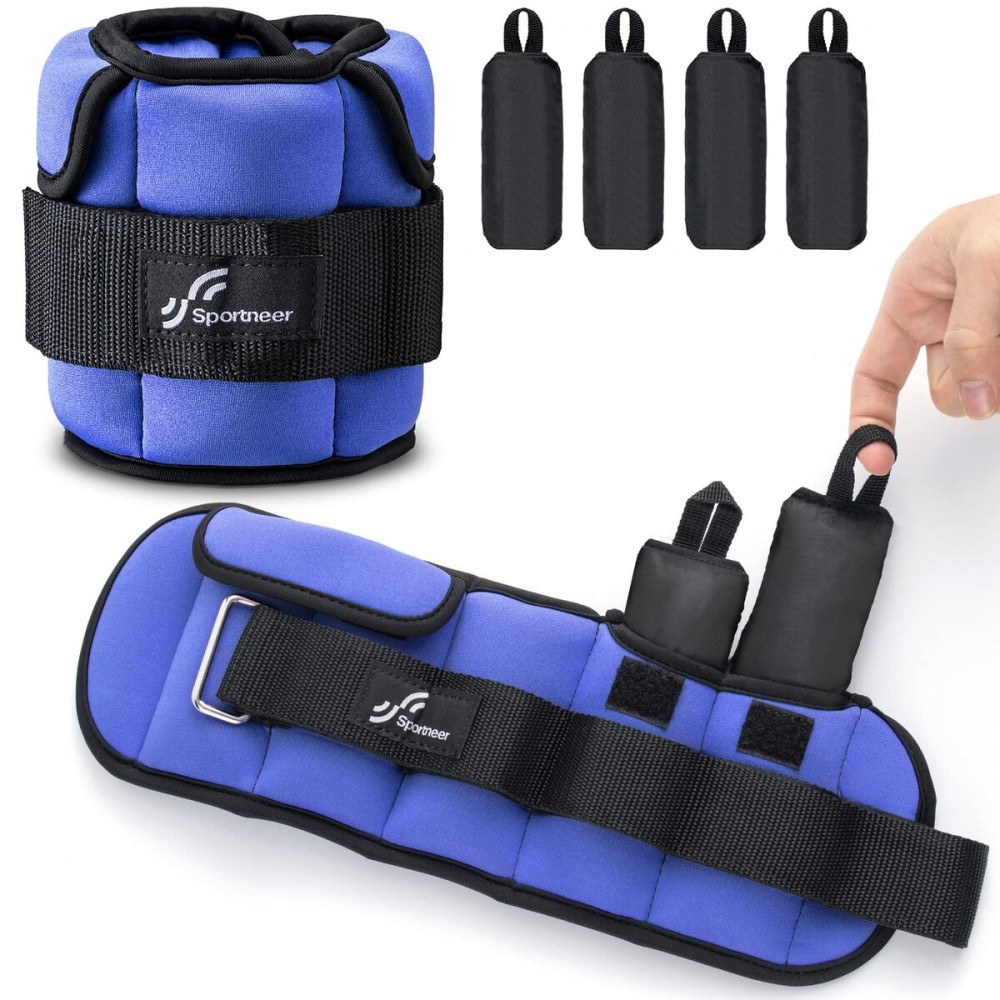 Sportneer Adjustable Ankle Weights for Women and Men1 Pair 1 2 3 4 6 7 8 10 lbs Upgraded Easily Adjustable Leg Weight, Weighted Wrist Weight Strap for Gym, Fitness, Workout, Walking, Dancing