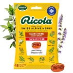 Ricola Swiss Herb Sugar Free Cough Drops with Menthol - Cough and Sore Throat Relief - 45 Count - Herbal Throat Lozenges