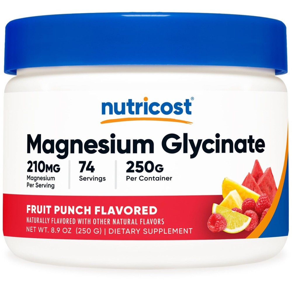 Nutricost Magnesium Glycinate Powder (Fruit Punch, 250 Grams)