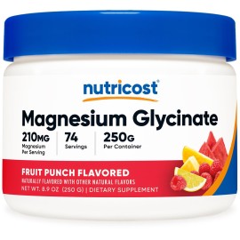 Nutricost Magnesium Glycinate Powder (Fruit Punch, 250 Grams)