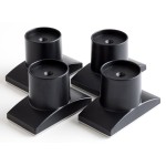 Wall Nanny Extender 4 Inch Baby Gate Extension (Made in USA) Extends Pressure Mounted Gates, Protects Walls, Stabilizes Gate - for Child Pet & Dog Gates - Works on Stairs, Protector (4 Pack) Black