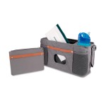WONDERFOLD Parent Console Stroller Organizer with 2 Insulated Cup Holders, Hook and Loop Closure Handle Attachment, 2 Storage Pockets, and Removable Shoulder Strap for Easy Transportation, Gray