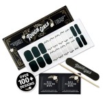 TOUGH GIRLS | 20 Exquisite Gel Nail Polish Strips w/Application Accessories - No UV/LED Lamp Required (Holiday | Green Holly & Red Foil Berries)