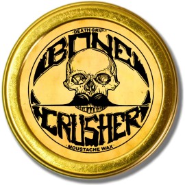Mustache Wax Extra Strong Hold | 1oz Bone Crusher Moustache & Beard Wax Tin | Grooming For Men | Perfect For Dali Curly English Handlebar Mustaches By Death Grip | Heat Source Required