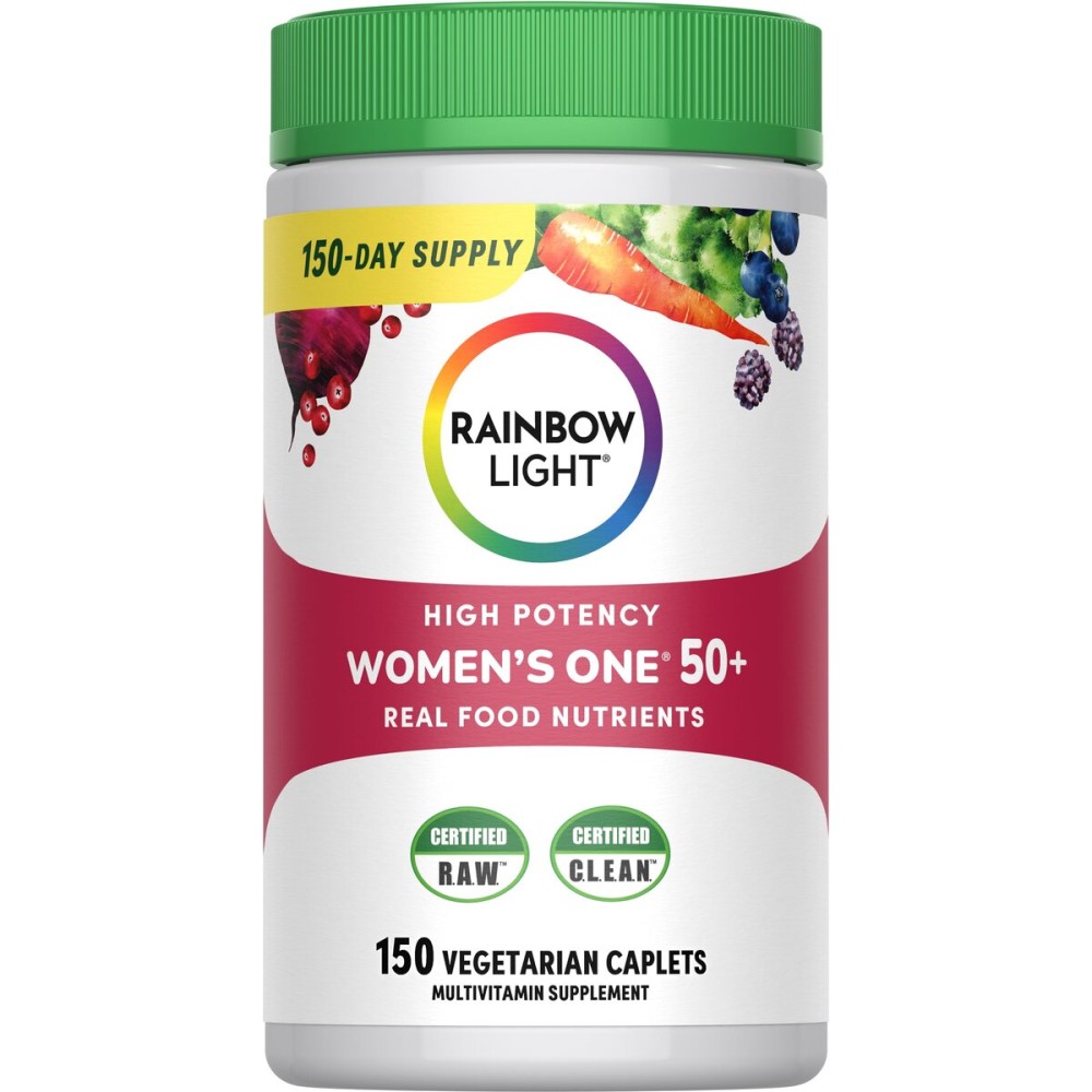 Rainbow Light Multivitamin for Women 50+, Vitamin C, D & Zinc, Probiotics, Womens One 50+ Multivitamin Provides High Potency Immune Support, Non-GMO, Vegetarian, 150 Tablets
