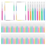 GOUWEIBA 100 pcs Braces Brush Disposable Interdental Brush Toothpick Dental Flossing Head Oral Dental Hygiene Flosser Tooth Cleaning Tools (Mixed Color)