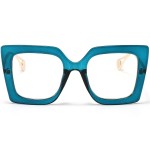 AIEYEZO Oversized Blue Light Glasses for Women, Anti Fatigue Prevent Headache Computer Eyeglasses (Blue)