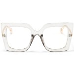 AIEYEZO Oversized Blue Light Glasses for Women, Anti Fatigue Prevent Headache Computer Eyeglasses (Clear Grey)