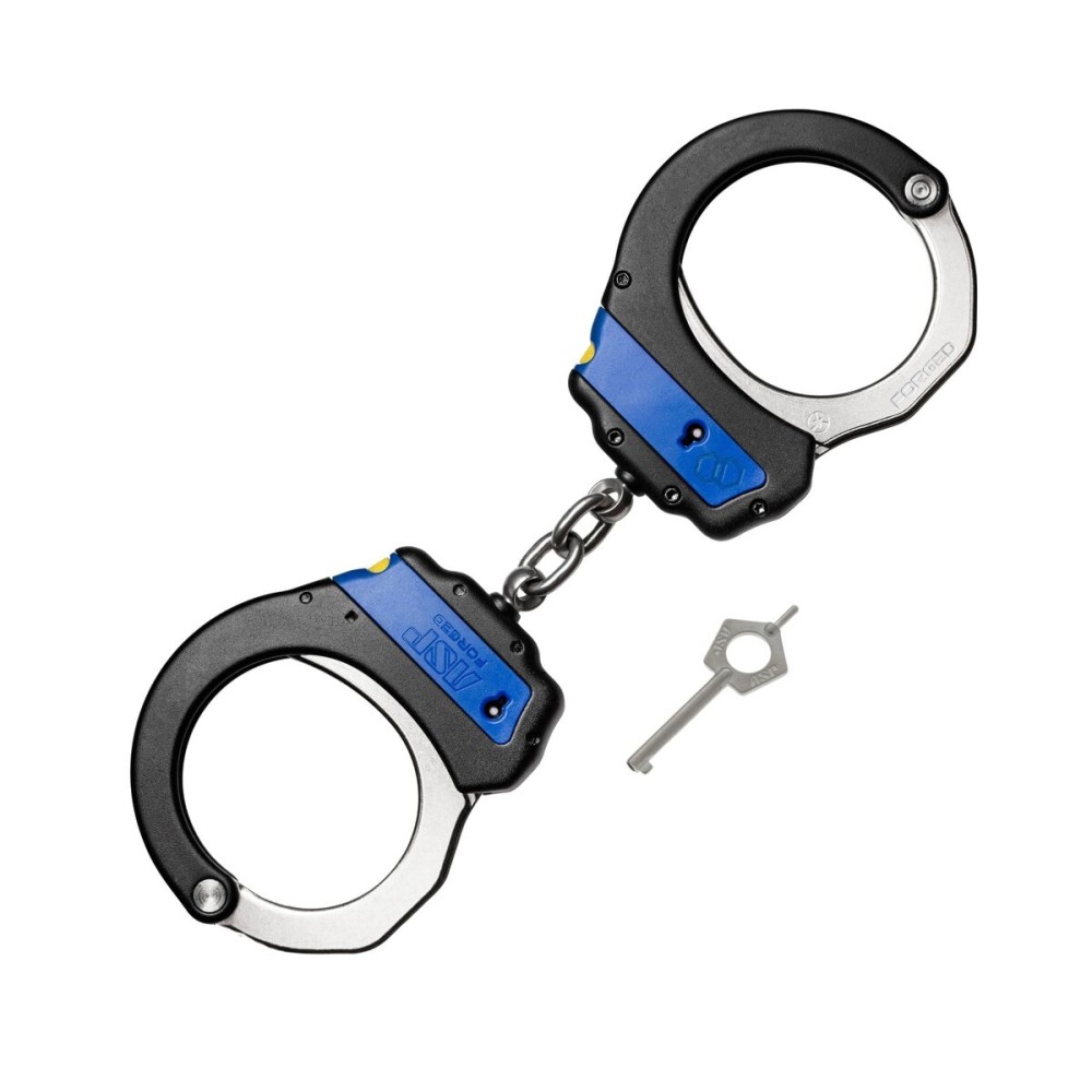 ASP Identifier Ultra Plus Chain Handcuffs, Double-Locking Colored Handcuffs, Forged Aluminum Cuffs, Police and Law Enforcement Gear, Security Guard Equipment, Grey