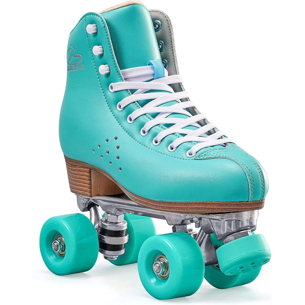PAPAISON Roller Skates for Women and Men, Deluxe 2 Layer Microfiber Leather Double Row-Classic Roller Skates for Girls, Professional Outdoor Indoor Quad-Skates for Kids & Adults