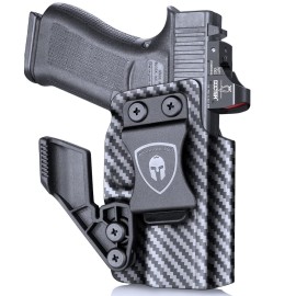 WARRIORLAND IWB Carbon Fiber Kydex Holster w/Claw & Optics Cut Compatible with Glock 43 / G43X(Not Fit G43X MOS), Inside Waistband Concealed Carry Holster G43, Adj. Retention & Cant, Right Hand