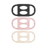 Dr. Brown\'s Narrow Baby Bottle Handles, 100% Silicone, Easy Grip Removable Handles for Bottle to Sippy Cup Transition, Black/Ecru/Pink, 3-Pack, 4m+