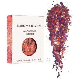 KARIZMA Galaxy Dust Body Glitter. 10g Chunky Face, Hair, Eye and Body for Women. Rave, Festival Accessories, Cosmetic Makeup. Loose Glitter Set