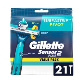 Sensor2 Plus Pivot Men\'s Disposable Razor, 21 Razors