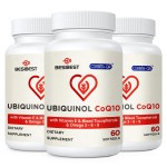 Ubiquinol CoQ10-600mg-Softgel, Active Coq10 Ubiquinol Supplement with Vitamin E & Omega 3, 6, 9, High Absorption-Coenzyme-Q10, Powerful Antioxidant for Energy Production, Tested, 180 Count