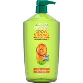Garnier Fructis Grow Strong Thickening Shampoo for Fine Hair, Biotin-C, 33.8 Fl Oz, 1 Count (Packaging May Vary)