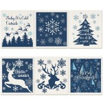 Cunhill 6 Pcs Swedish Kitchen Dish Cloths Kitchen Towels Reusable Sponge Cleaning Cloths Wipes Absorbent Dish Cloth Quick Drying Washable Decorative Tea Towels No Odor Bar Hand Towel (Blue Christmas)