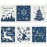 Cunhill 6 Pcs Swedish Kitchen Dish Cloths Kitchen Towels Reusable Sponge Cleaning Cloths Wipes Absorbent Dish Cloth Quick Drying Washable Decorative Tea Towels No Odor Bar Hand Towel (Blue Christmas)