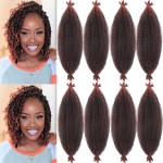 8 Packs Springy Afro Twist Hair 16 inch Pre-Separated Braiding Hair Marley Twist Braiding Hair for Distressed Faux Locs Spring Twist Hair Extensions for Women (T350, 16 Inch (Pack of 8))