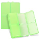 FYY Daily Pill Organizer,7 Compartments Portable Pill Case Travel Pill Organizer,[Folding Design] Large Pill Box for Purse Pocket to Hold Vitamins,Cod Liver Oil,Supplements and Medication-Clear Green