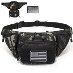 Vdones Tactical Fanny Pack Gun Holster Concealed Carry Pistol Military Tactical Waist Bag Waterproof Molle EDC Pouch with USA Flag Patch