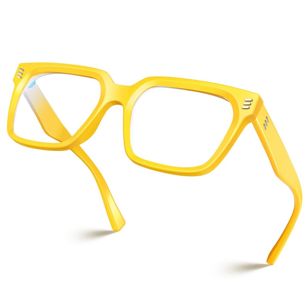 VISOONE Rectangle TR90 Blue Light Blocking Glasses Computer Eyewear with Preppy Look for Women and Men Cougar