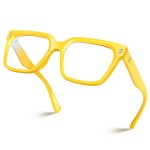 VISOONE Rectangle TR90 Blue Light Blocking Glasses Computer Eyewear with Preppy Look for Women and Men Cougar