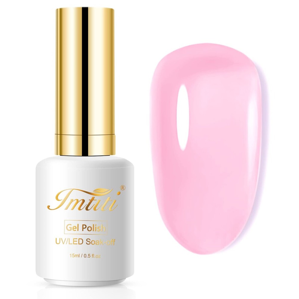IMTITI Jelly Gel Nail Polish, 0.5 Fl Oz Pink Jelly Gel Polish DIY Nail Art Starter Kit