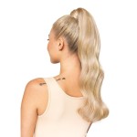WENNALIFE Ponytail Hair Extension, 16 Inch 80g Dirty Blonde Highlighted Bleach Blonde Ponytail Extension Human Hair Clip in Wrap Around Remy Human Hair Extension Hairpieces Real Human Hair